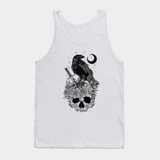 Crow with skull Tank Top